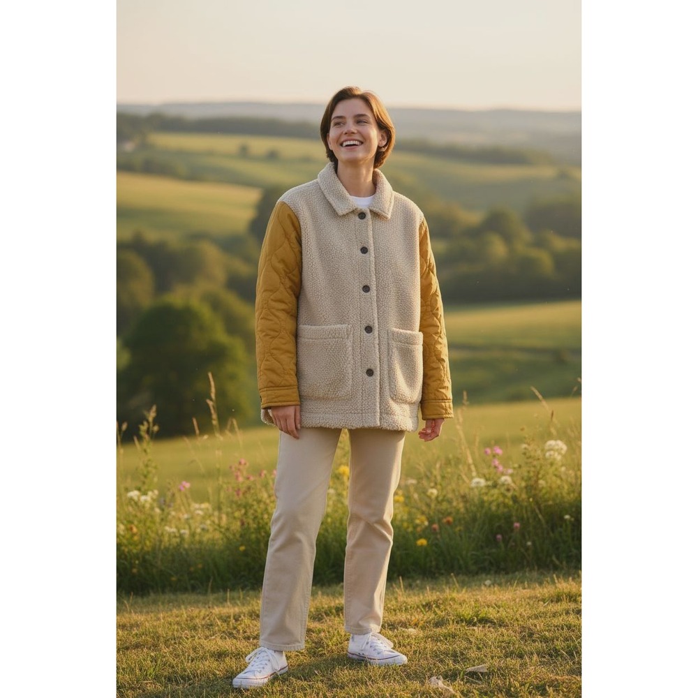 Weatherproof Vintage XL Women's Sherpa Fleece Quilted Sleeve Barn Coat Shacket